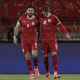 epa09094919 Serbia?s Aleksandar Mitrovic (L), with Serbia?s Dusan Vlahovic (R), reacts after scoring during the FIFA World Cup 2022 qualification match between Serbia and Ireland in Belgrade, Serbia, 24 March 2021.  EPA-EFE/ANDREJ CUKIC